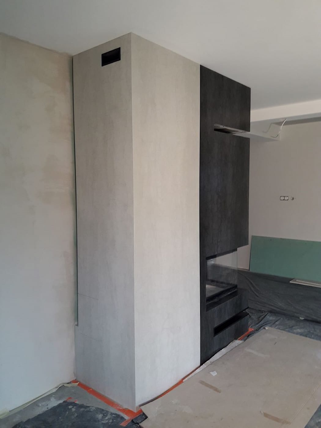 Kominek ze spieku kwarcowego 8 — Spiek kwarcowy, realizacja GRES DESIGN, Częstochowa