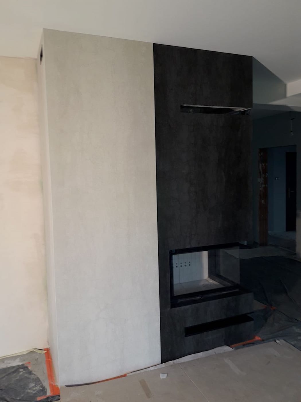 Kominek ze spieku kwarcowego 7 — Spiek kwarcowy, realizacja GRES DESIGN, Częstochowa