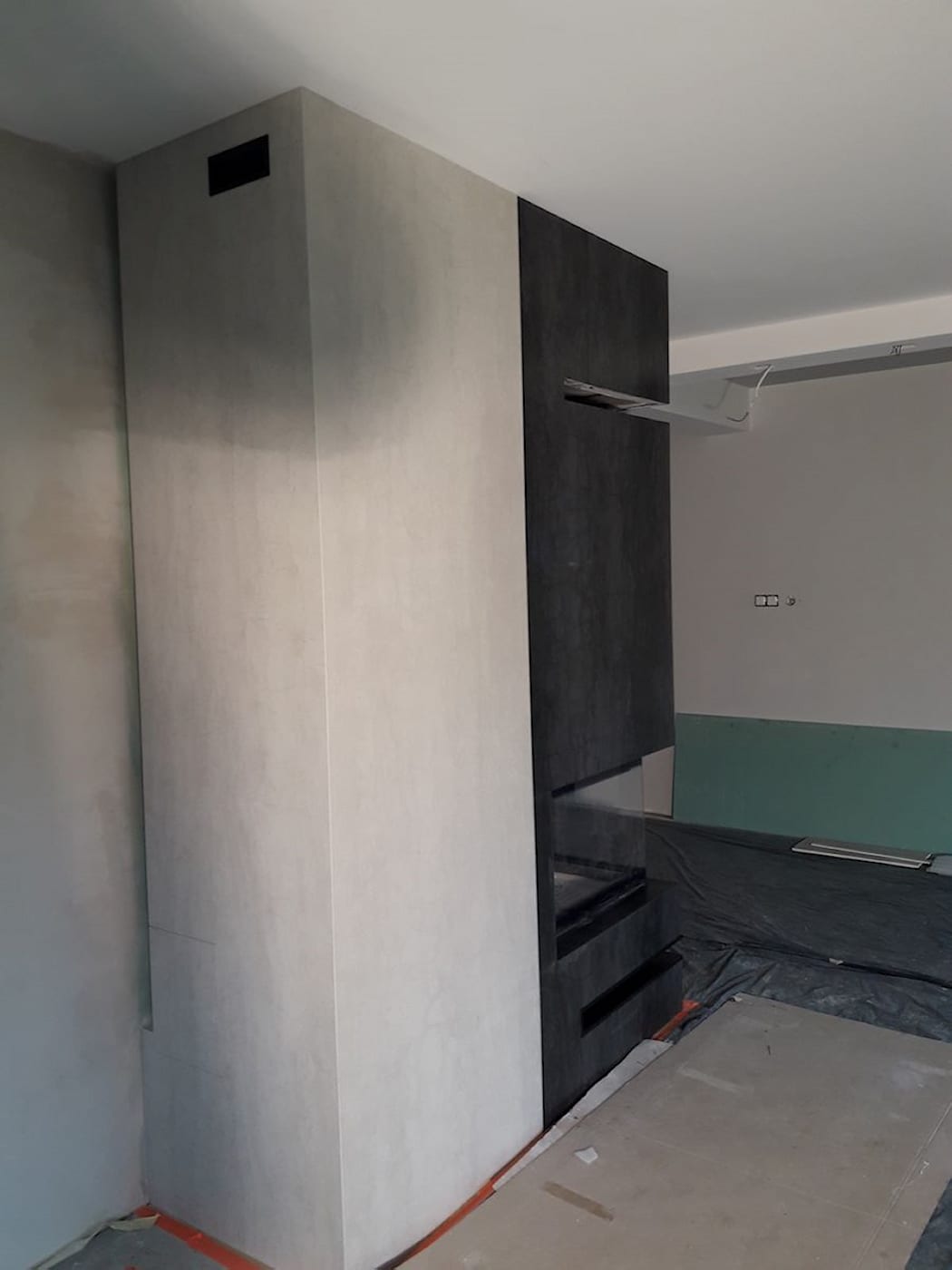 Kominek ze spieku kwarcowego 5 — Spiek kwarcowy, realizacja GRES DESIGN, Częstochowa